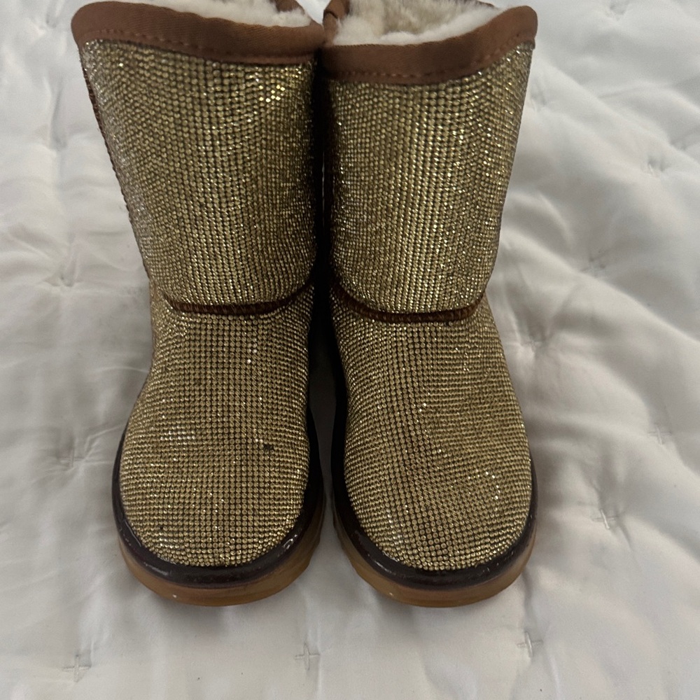 Gold Sparkle Winter Boots